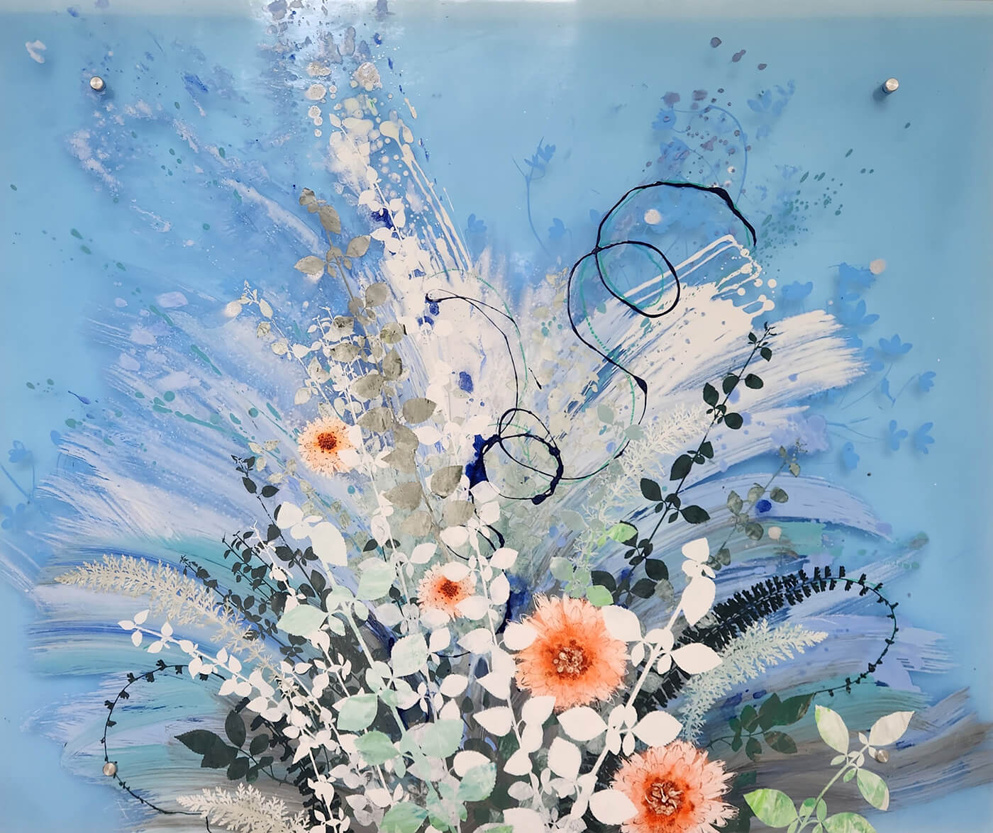 All at Once, Oil on Acrylic Sheet 40x49 inches