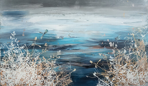 Catskills Pond, painting by Cara Enteles