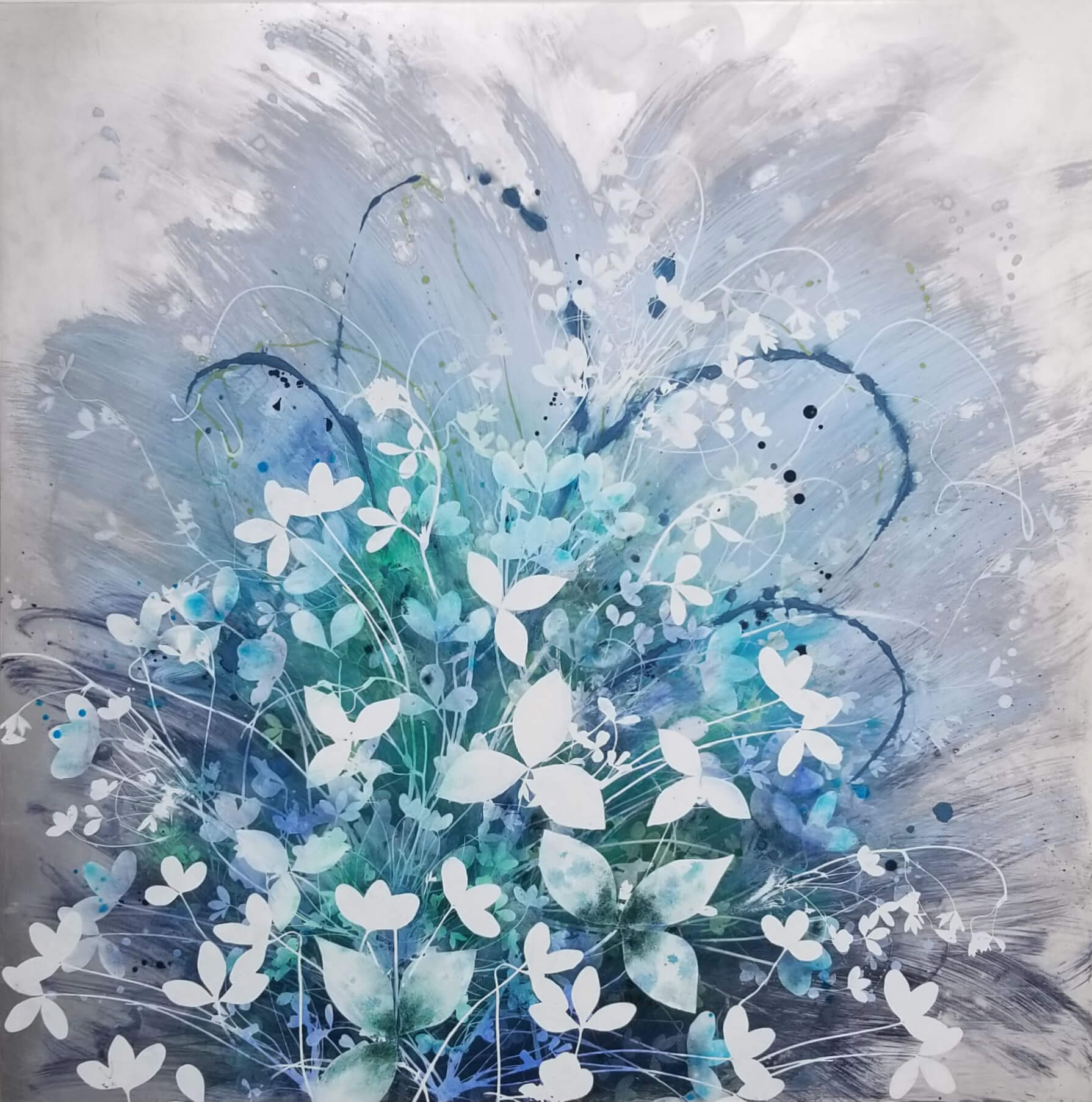 painting, Clover Bloom, by Cara Enteles