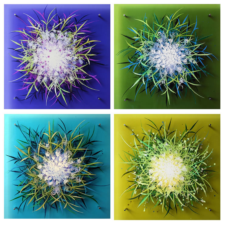 painting, Flower Foursome by Cara Enteles