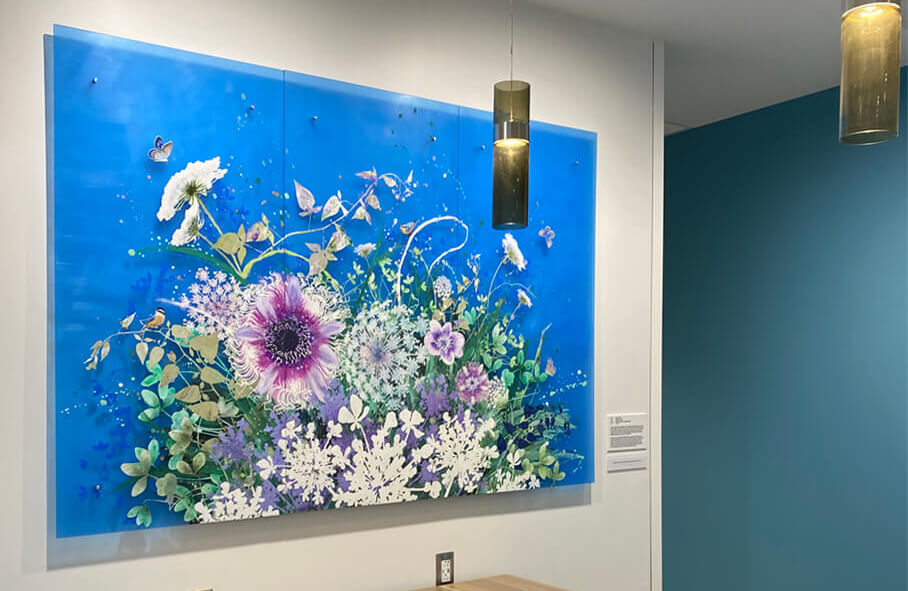 Flowers of Hope, oil on acrylic sheet, 48 x 72 inches - Lancaster Medical Center, commission