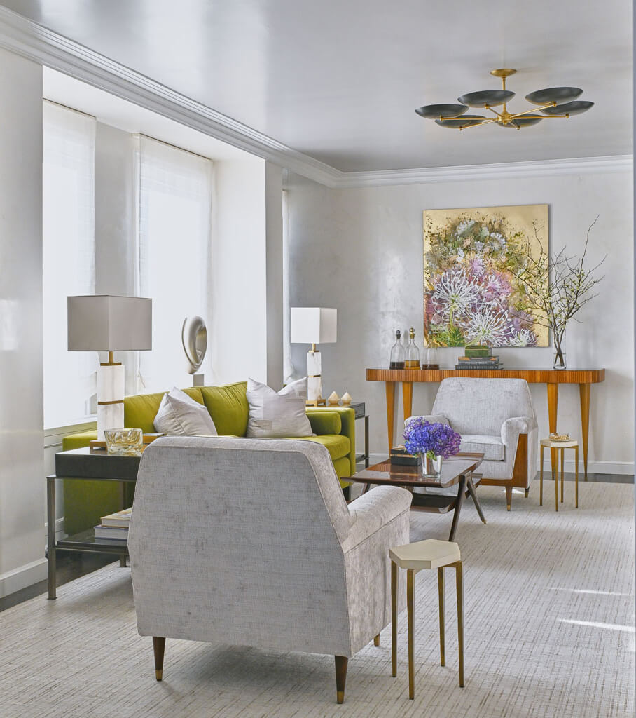 Installation view, Dill Flowers, Elena Phillips Interiors 69th Street, photo by Jane Beiles, painting by Cara Enteles