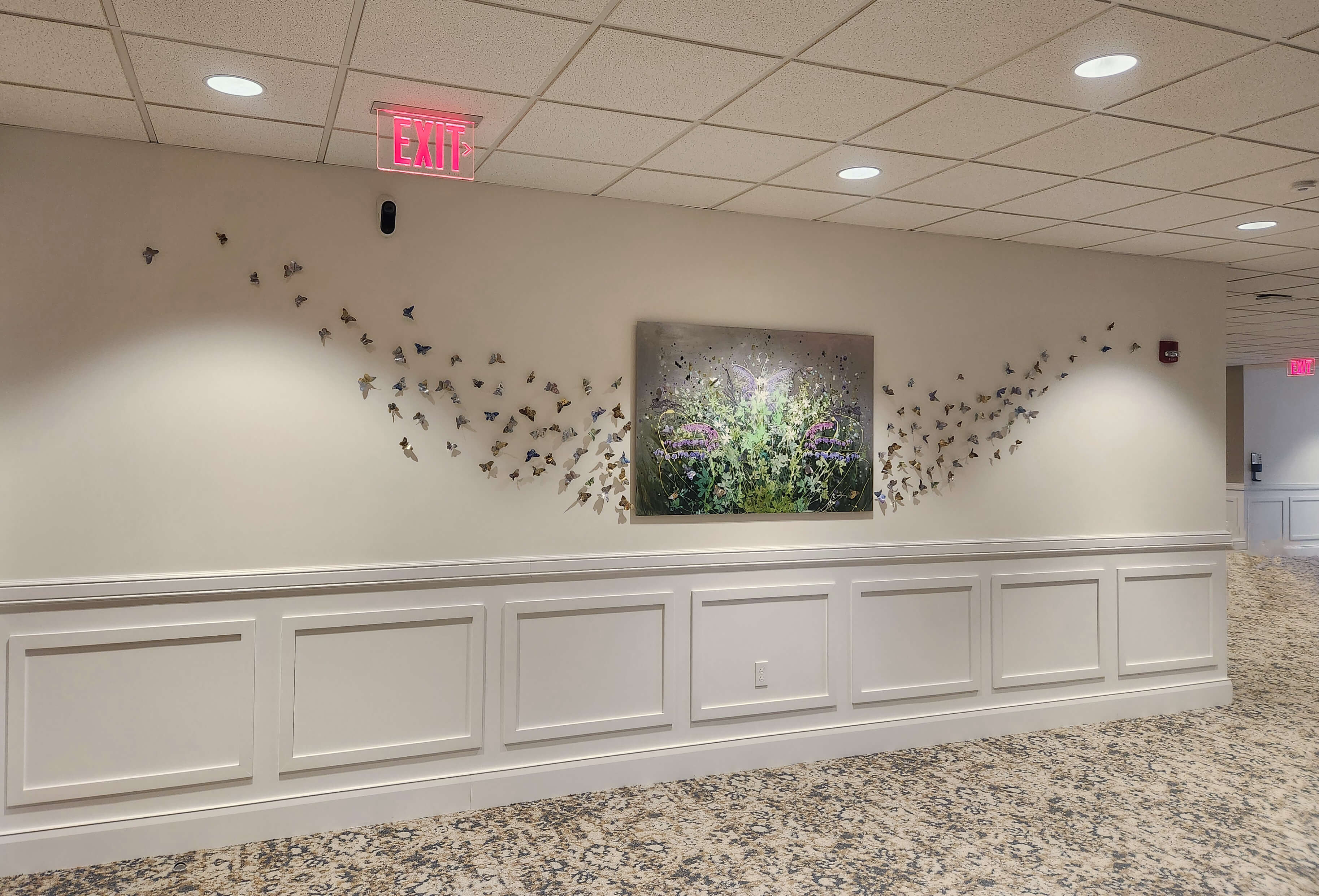 Commissioned piece “Meadow in Motion” Oil on aluminum with mixed media 4x18 ft. Cornwall Manor in Cornwall, PA 2026