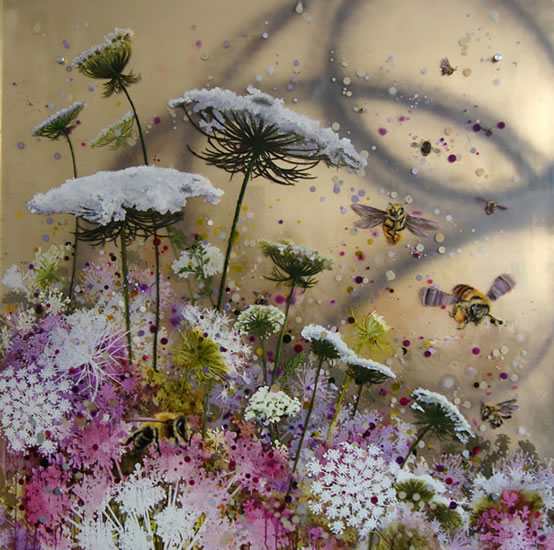 painting, Pollinating the Field by Cara Enteles
